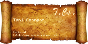 Tani Csongor névjegykártya
